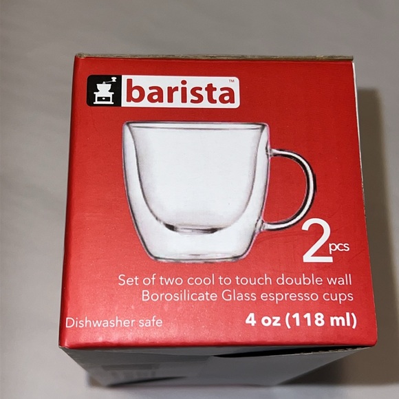 NIB BARISTA BOROSILICATE ESPRESSO CUPS - Picture 3 of 8